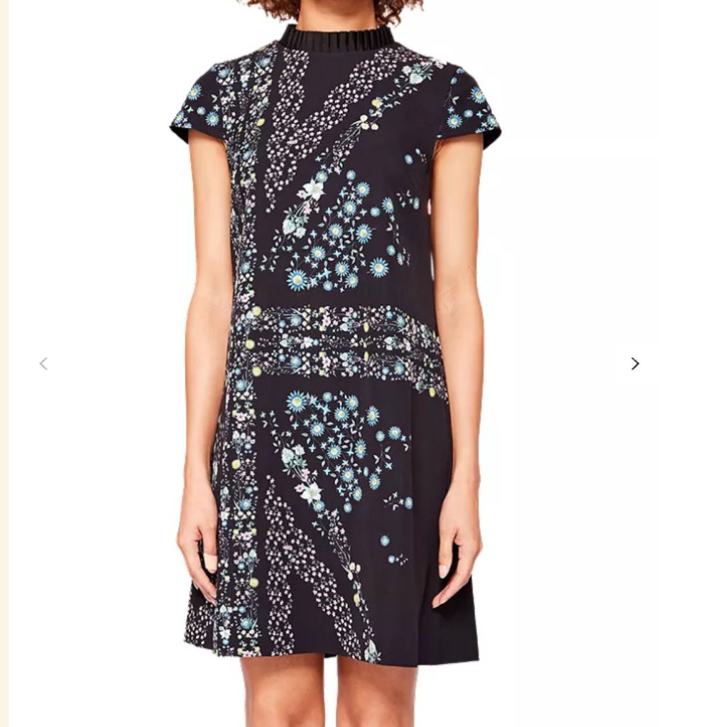 Ted Baker Abbew Unity Flag Print Tunic Dress In Black Size 2 Nwot